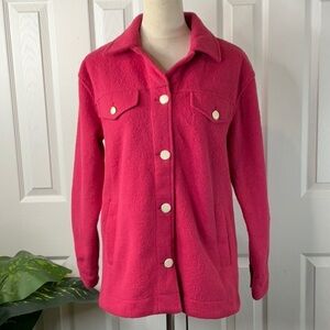 Joie Women's Shacket Hot Pink Gold Buttons Pockets Unlined Size XS